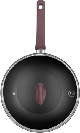 Сковорода ВОК (WOK) Rondell Fest RDA-1527 круглая 28см покрытие: Xylan Plus ручка несъемная (с крышкой) черный