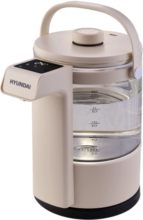 Чайник Hyundai HYK-G7700 2.5л. 2200Вт кремовый/черный (стекло)