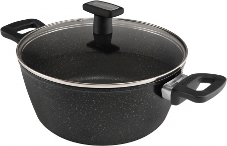 Кастрюля Polaris Monolit 24C 4л. d=24см (с крышкой) черный (015249)