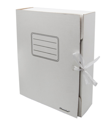 Папка архивная 2 завязки Silwerhof ПАЗ-75БЕЛЫЙ микрогофрокартон корешок 75мм 250x325x75мм белый