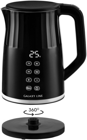 Чайник Galaxy Line GL 0337 1.7л. 2200Вт черный (металл/пластик)
