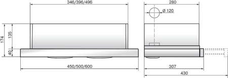 Вытяжка встраиваемая Elikor Интегра Glass 50Н-400-В2Д нержавеющая сталь/стекло черное управление: кнопочное (1 мотор)