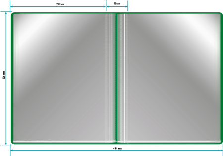 Папка с 60 прозр.вклад. Бюрократ -BPV60GRN A4 пластик 0.7мм торц.карм с бум. встав зеленый
