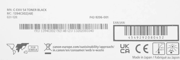 Тонер Canon C-EXV54BK 1394C002 черный туба для копира C3025i