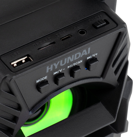 Колонка порт. Hyundai H-PS1000 черный 9W 1.0 BT/USB 10м 500mAh