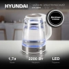 Чайник Hyundai HYK-G3506 1.7л. 2200Вт белый/серебристый (стекло)