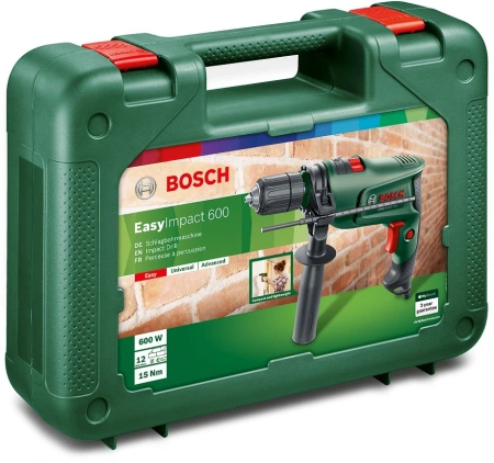 Дрель ударная Bosch EasyImpact 600 600Вт патрон:быстрозажимной реверс (кейс в комплекте) (0603133020)