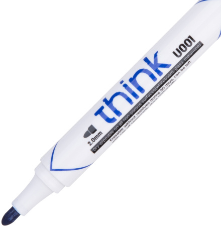 Маркер для досок Deli EU00130 Think круглый пиш. наконечник 2мм синий
