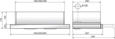 Вытяжка встраиваемая Elikor Интегра Glass 60П-400-В2Л черный/стекло черное управление: кулисные переключатели (1 мотор)