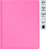 Папка панорама на 4-х кольцах Бюрократ Double Neon DNE0740/4RPINK A4 пластик 0.7мм кор.40мм карм.на лиц.стор. розовый