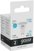 Лампа светодиодная Gauss 5.5Вт цок.:GU10 рефлек. 220B 4100K св.свеч.бел.нейт. MR16 (упак.:1шт) (13626)