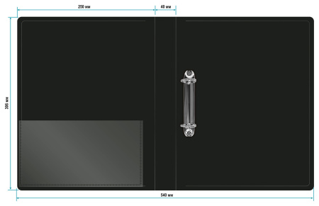 Папка на 2-х кольцах Silwerhof Perlen 271957-77 A4 1мм кор.38мм внутр. с вставкой серебристый металлик