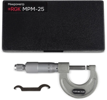 Микрометр RGK MРM-25 гладкий (МК) разм.шага 0.01мм серый (757003)