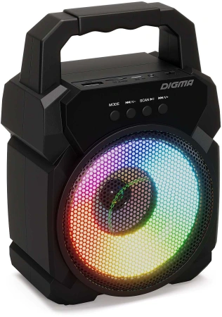 Колонка порт. Digma D-PS1500 черный 10W 1.0 BT 10м 500mAh (SP1500B)