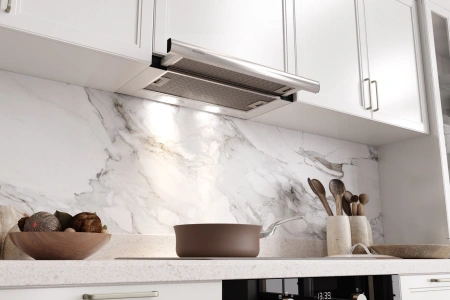 Вытяжка встраиваемая Elikor Интегра 60П-400-В2Л белый/серебристый управление: кнопочное (1 мотор)