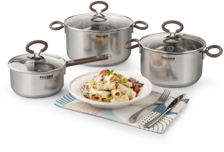 Кастрюля Rondell Etery RDS-1599 3.1л. d=20см (с крышкой) стальной