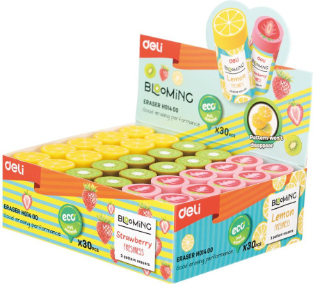 Ластик Deli EH01400 Blooming цилиндр 22x43мм ассорти