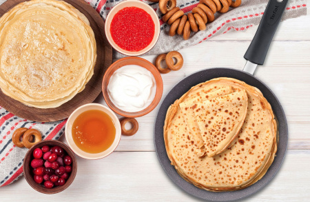 Сковорода блинная Tefal Natural Force G2663872 круглая 25см покрытие: Mineralia+ non-stick ручка несъемная (без крышки) серый (2100118459)