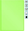 Папка панорама на 4-х кольцах Бюрократ Double Neon DNE0740/4RLETT A4 пластик 0.7мм кор.40мм карм.на лиц.стор. салатовый