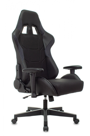 Кресло игровое Zombie Thunder 1 черный/карбон ткань/эко.кожа с подголов. крестов. пластик