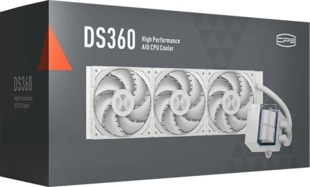 Система водяного охлаждения PcCooler DS360 WH Soc-AM5/AM4/1200/1700/1851 белый 4-pin Al LCD 310W Ret (DS360-WHNWXX-GL)