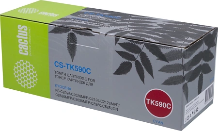 Картридж лазерный Cactus CS-TK590C TK-590C голубой (5000стр.) для Kyocera FS-C2526MFP/C2626MFP/C5250DN/C2026MFP