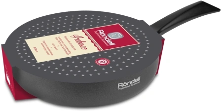 Сковорода Rondell Arabesco RDA-577 круглая 24см покрытие: Xylan Plus ручка несъемная (с крышкой) серый