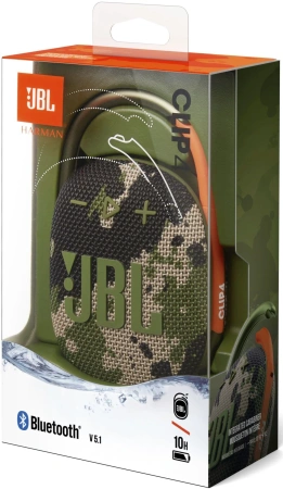 Колонка порт. JBL Clip 4 камуфляж 5W 1.0 BT 15м 500mAh (JBLCLIP4SQUAD)
