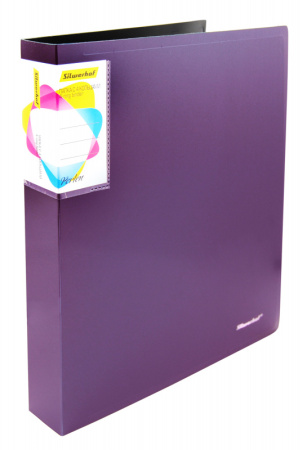 Папка на 4-х кольцах Silwerhof Perlen 271958-73 A4 1мм кор.38мм внутр. с вставкой сиреневый металлик