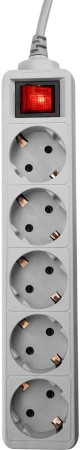Сетевой фильтр PC Pet AP01006-E-G 1.8м (5 розеток) серый (пакет ПЭ)