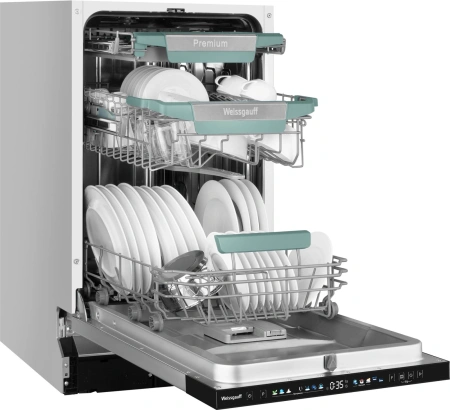 Посудомоечная машина встраив. Weissgauff BDW 4160 Real Touch DC Inverter Timer Floor 2100Вт узкая