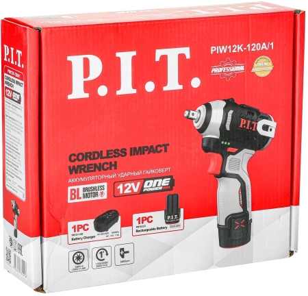 Гайковерт P.I.T. PIW12K-120A/1 аккум. патрон:квад.3/8"