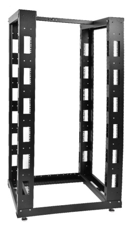 Стойка двухрамная ЦМО СТК-42.2-9005 42U 620ммX800мм направл.под закл.гайки 350кг черный