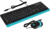 Клавиатура + мышь A4Tech Fstyler F1010 клав:черный/синий мышь:черный/синий USB Multimedia (F1010 BLUE)