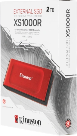 Накопитель SSD Kingston USB-C 2TB SXS1000R/2000G XS1000 1.8" красный