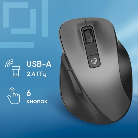 Мышь Оклик 504MW черный оптическая (1600dpi) беспроводная USB