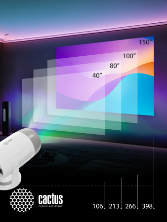 Проектор Cactus CS-PRE.01B.Full HD-A LCD 250Lm ANSI (1920x1080) 1500:1 ресурс лампы:50000часов 1xUSB typeA 1xHDMI 1кг
