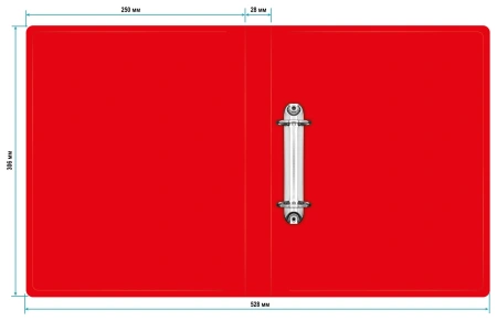 Папка на 2-х кольцах Buro -ECB0420/2RRED A4 пластик 0.5мм красный