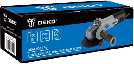 Углошлифовальная машина Deko DKAG900 PRO 900Вт 12000об/мин рез.шпин.:M14 d=125мм (085-1054)