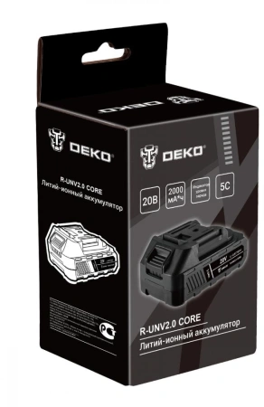 Батарея аккумуляторная Deko R-UNV2.0 CORE 20В 2.0Ач Li-Ion (083-1013)