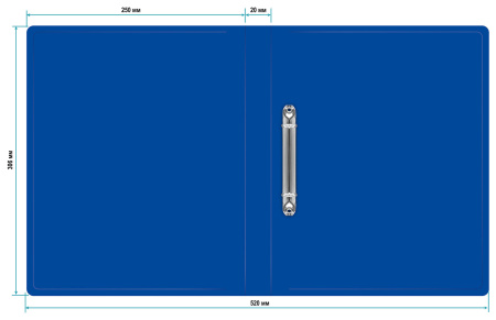 Папка на 2-х кольцах Buro -ECB413/2RBLUE A4 пластик 0.5мм синий