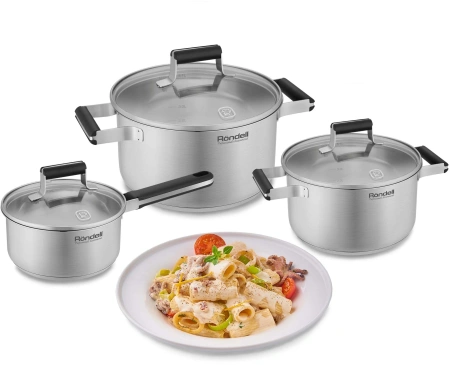 Кастрюля Rondell Bayoneta RDS-1807 3.1л. d=20см (с крышкой) стальной