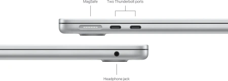 Ноутбук Apple MacBook Air A3113 M3 8 core 16Gb SSD256Gb/8 core GPU 13.6" Liquid Retina (2560x1664) Mac OS silver WiFi BT Cam (MC8H4LL/A)