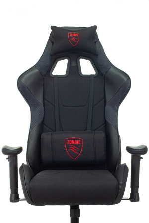 Кресло игровое Zombie Thunder 1 черный/карбон ткань/эко.кожа с подголов. крестов. пластик