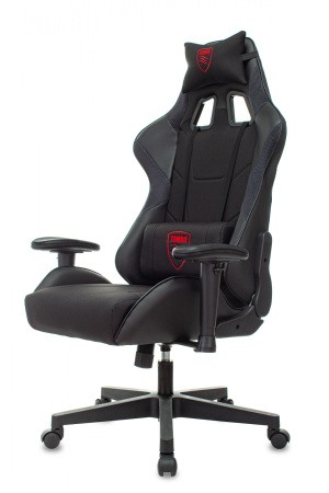 Кресло игровое Zombie Thunder 1 черный/карбон ткань/эко.кожа с подголов. крестов. пластик