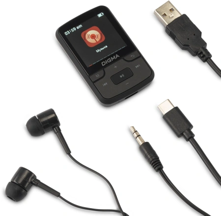 Плеер Hi-Fi Flash Digma Z5 BT 16Gb черный/1.54"/FM/microSD/microSDHC/clip