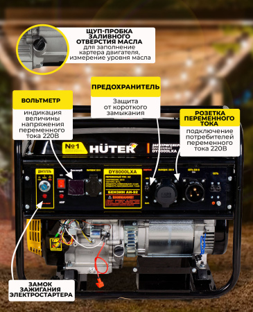 Генератор Huter DY8000LXA 7кВт
