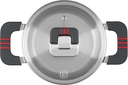 Кастрюля Rondell Stripes RDS-1637 2.8л. d=20см (с крышкой) стальной