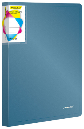 Папка на 2-х кольцах Silwerhof Perlen 271957-74 A4 1мм кор.38мм внутр. с вставкой синий металлик