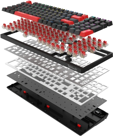 Клавиатура A4Tech Bloody WS98 механическая черный USB беспроводная BT/Radio Multimedia for gamer LED (WS98)